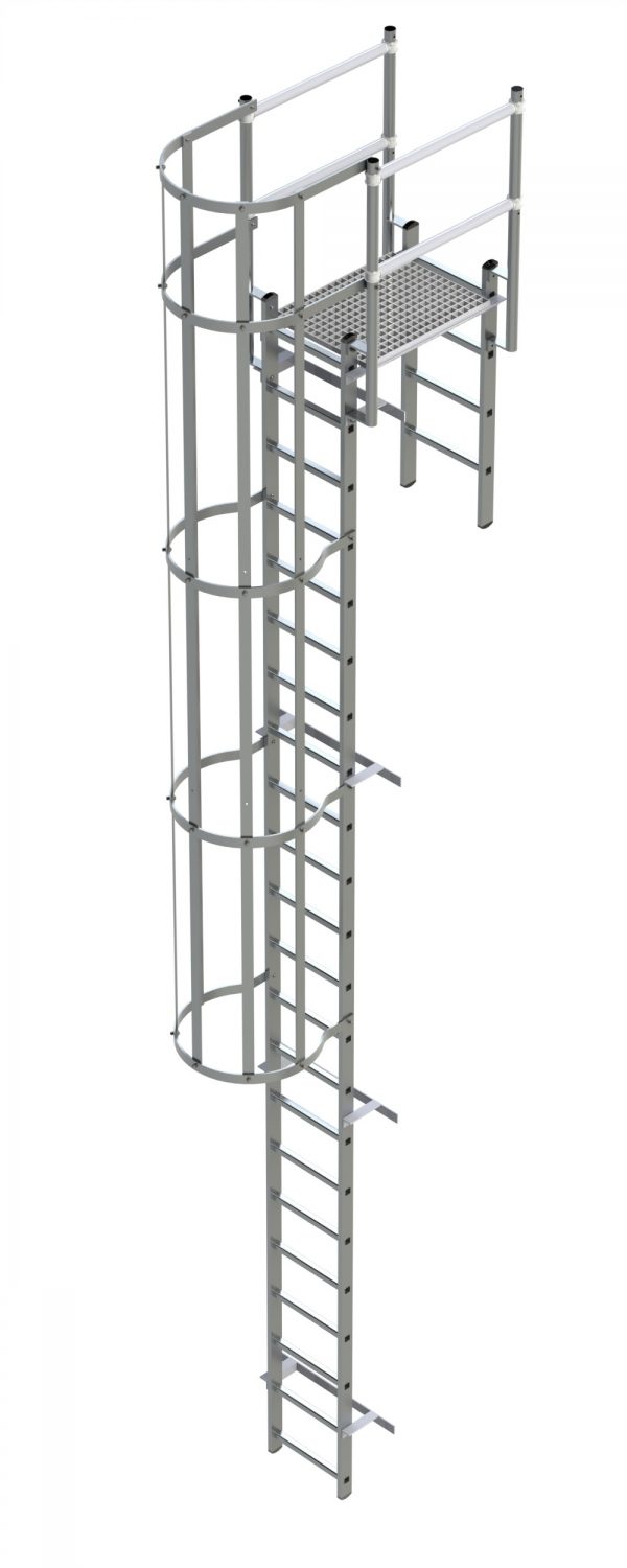Vertical Fixed Ladder with Safety Cage and Parapet Walkthrough ...